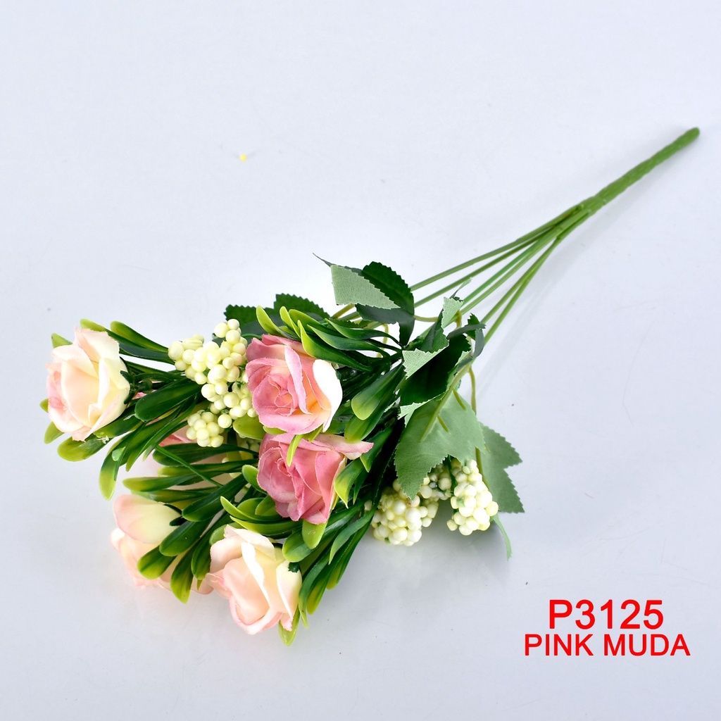 TIB COD P3125 ( 1 KILO BISA MUAT 28PCS ) BUNGA DEKORASI/BUNGA HIAS/BUNGA ARTIFISIAL/BUNGA IMPORT-PINK MUDA