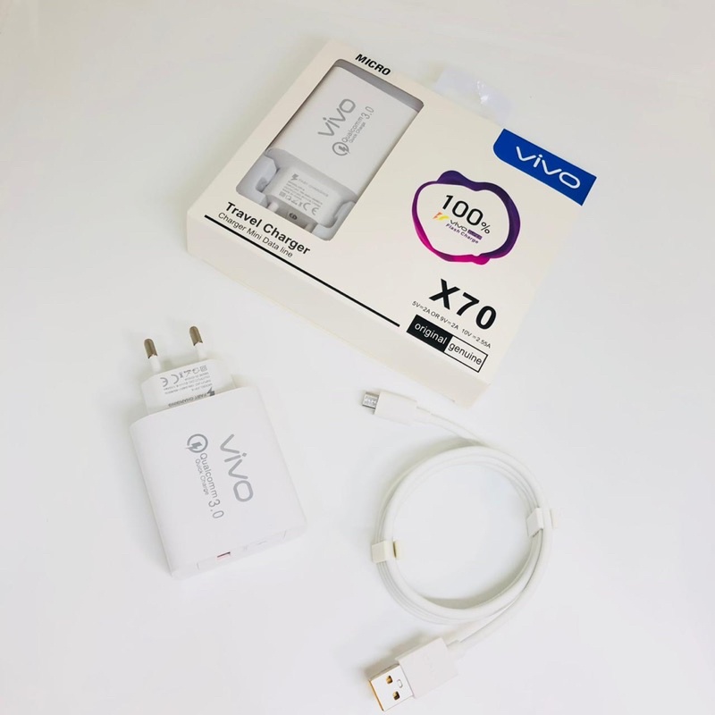 CHARGER VIVO X70 SUPER FLASH CHARGER MICRO USB &amp; TYPE C ORIGINAL