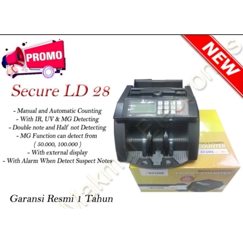 MESIN HITUNG UANG SECURE LD-28 M Manual &amp; Automatic Money Counter