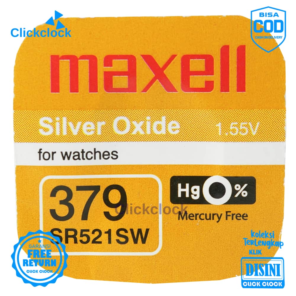 Batu Baterai Jam Maxell 379 521 Batere Silver Original Original