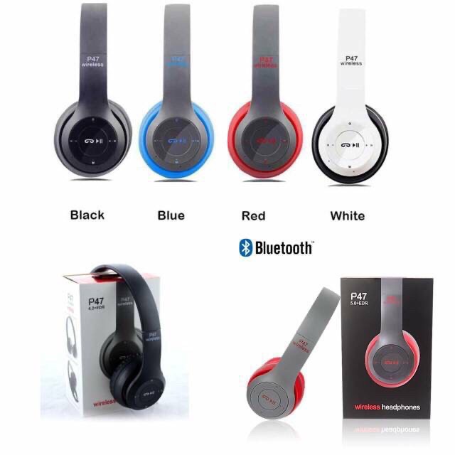 Hf Headphone Headset P47 Wireless Portable Bluetooth Earphone Bando