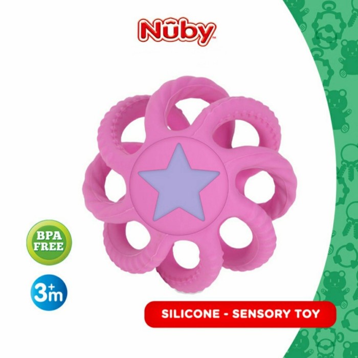 NUBY Silicone Collapsible Ball Teether Bayi Silikon Gigitan Bayi