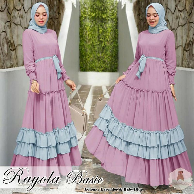 RAYOLA BASIC DRESS/ Dress muslim / fashion wanita / gamis/ Dress/baju wanita kekinian/baju wanita