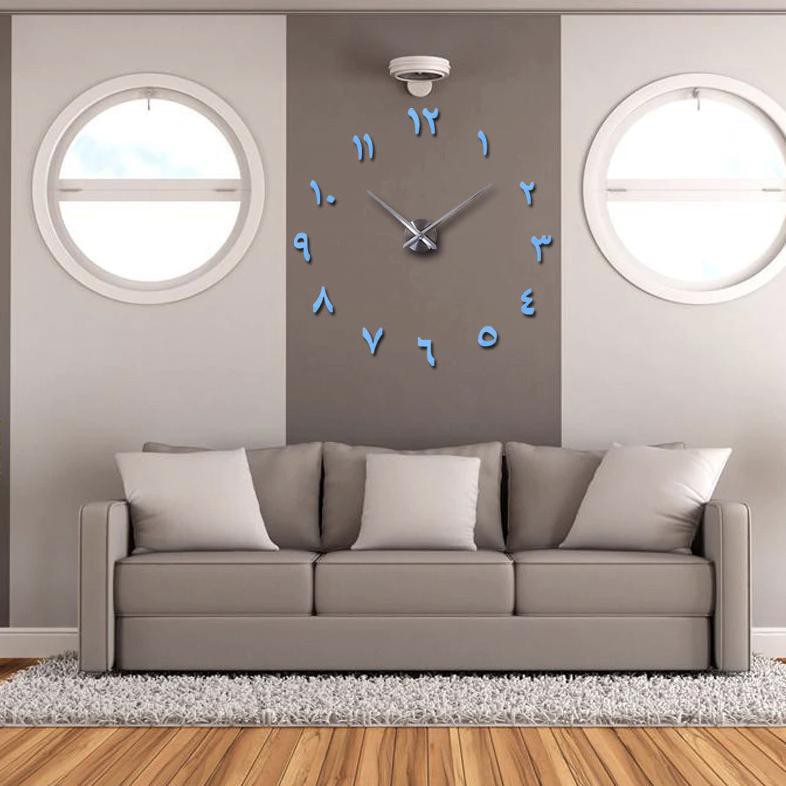 (MAINANKYU) Jam Dinding DIY Giant Wall Clock Quartz Creative Design - S031 - Silver