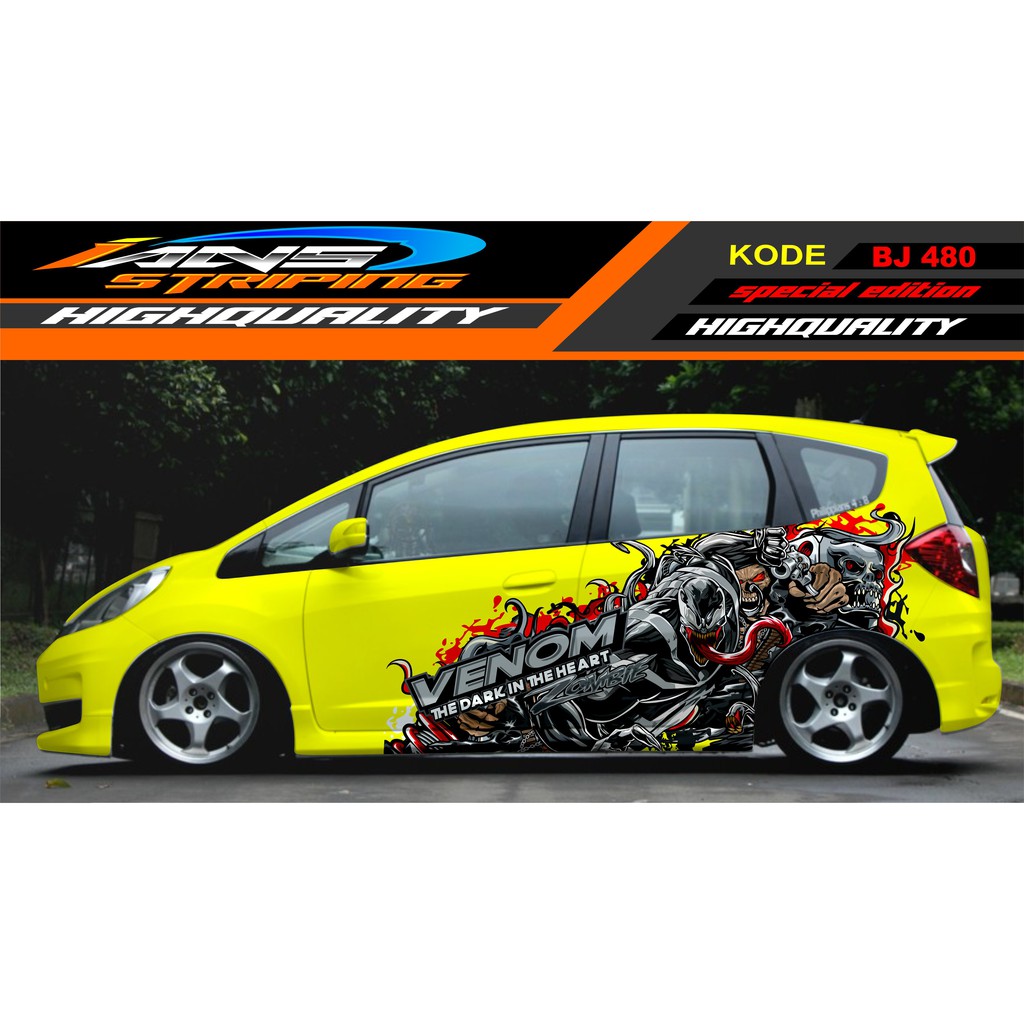 DECAL STICKER MOBIL JAZZ, BRIO, SIGRA, AGYA, YARIS / STIKER MOBIL VENOM / VARIASI STICKER MOBIL