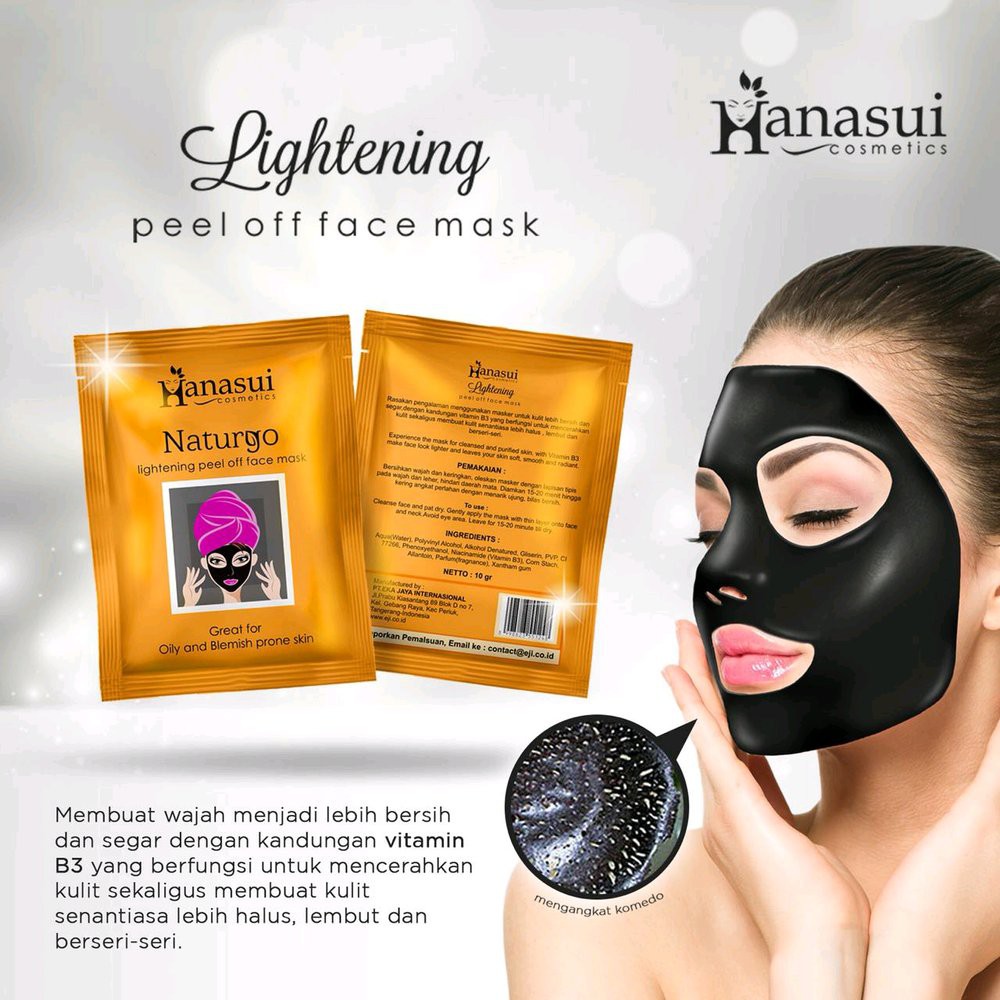 HANASUI Masker Wajah/ Peel off Mask per sachet