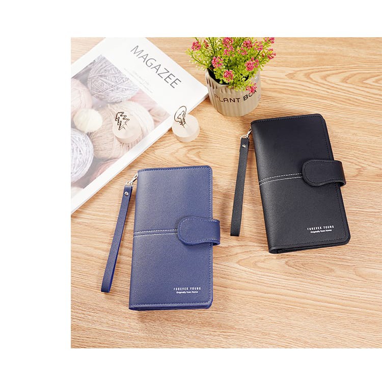 (COD) Dompet Wanita Dompet Panjang Dompet Kulit Lipat Women Wallet Pocket Import Quality