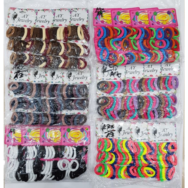 Donat Mini 3cm 12kar 72pcs Ikat Rambut Per Pack Grosir