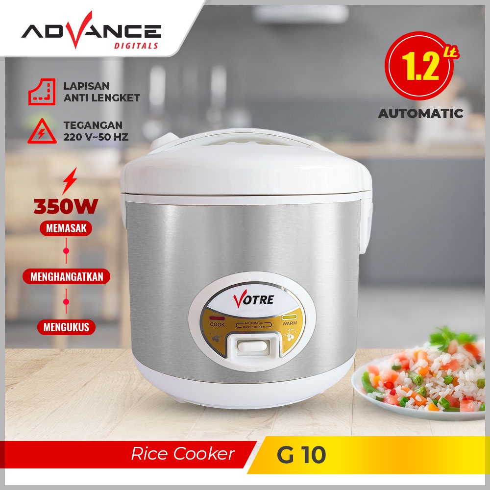 【Garansi 1 Tahun】Advance G-10 Rice Cooker 350W Penanak Nasi Kapasitas 1.2 Liter