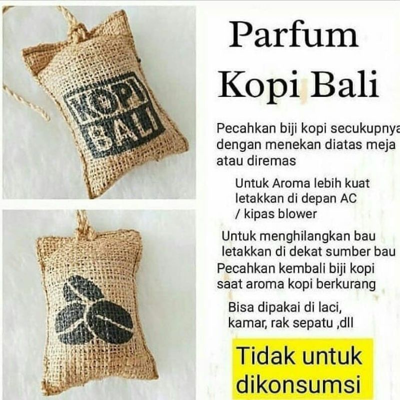 Pengharum Pewangi Gantungan Mobil KOPI BALI Parfum Ruangan Aroma Coffee (SACHET mini pack)