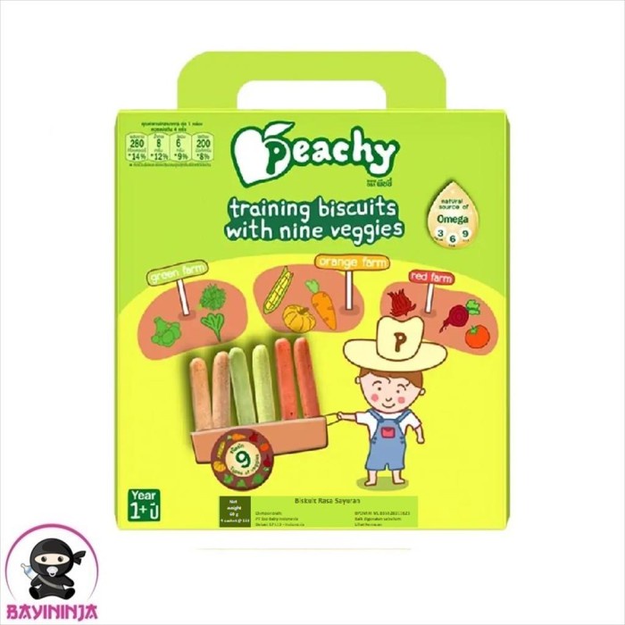 

PEACHY Training Biscuits Biskuit Bayi 1 Tahun Plus 60 g T-Ninjabayi 01