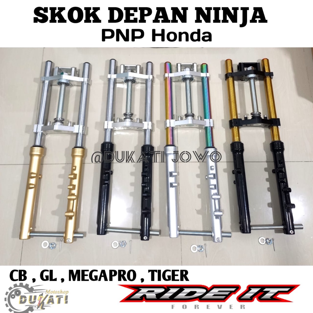 SHOCK SKOK DEPAN NINJA Ride it as gold PNP HONDA CB MP GL TIGER HEREX RIDE IT