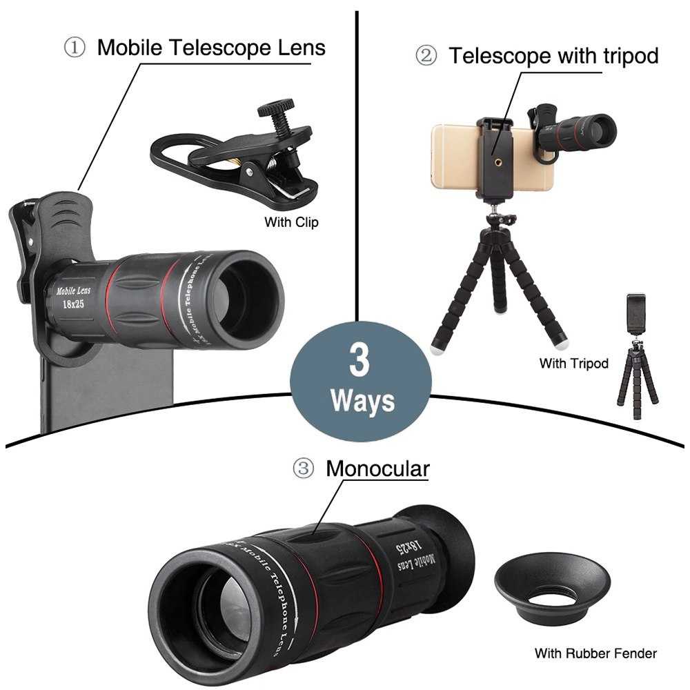 TG-A2 APEXEL 4in1 Lens Fisheye+Macro+Wide+Telephoto+Tripod+Shutter T18XBZJ5