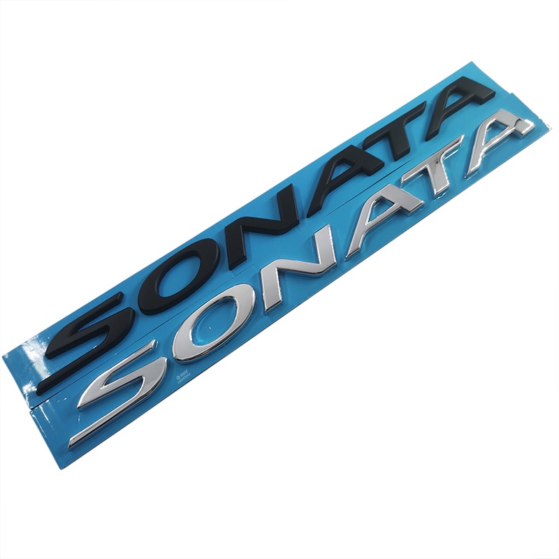 1pc Stiker Emblem Logo SONATA Bahan ABS Warna Krom Hitam Untuk Bagasi Belakang Mobil HYUNDAI