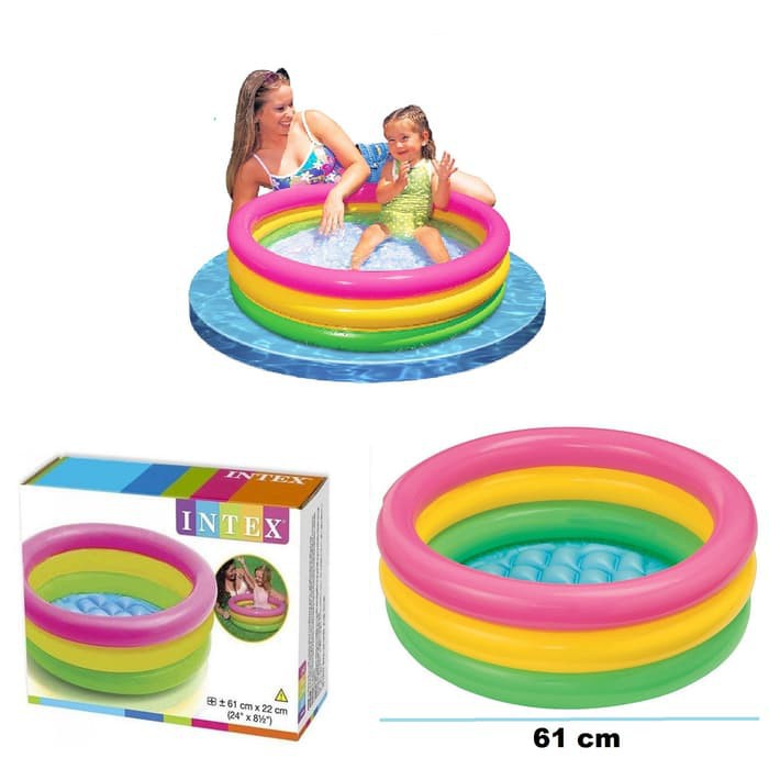 INTEX Kolam Renang Bulat pelangi  61cm x 22cm