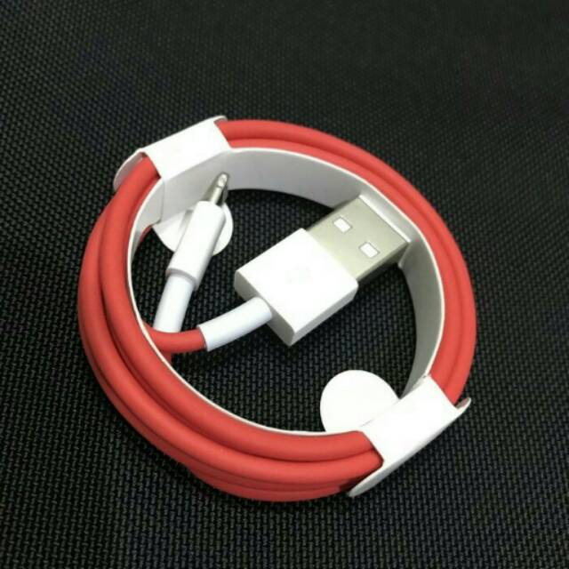 KABEL Data Iphone7 Original USB Red Iphone6 7 Lighting Kabel merah