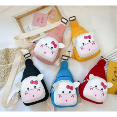 Tas Anak motif Sapi Tas Slempang Anak Laki Perempuan