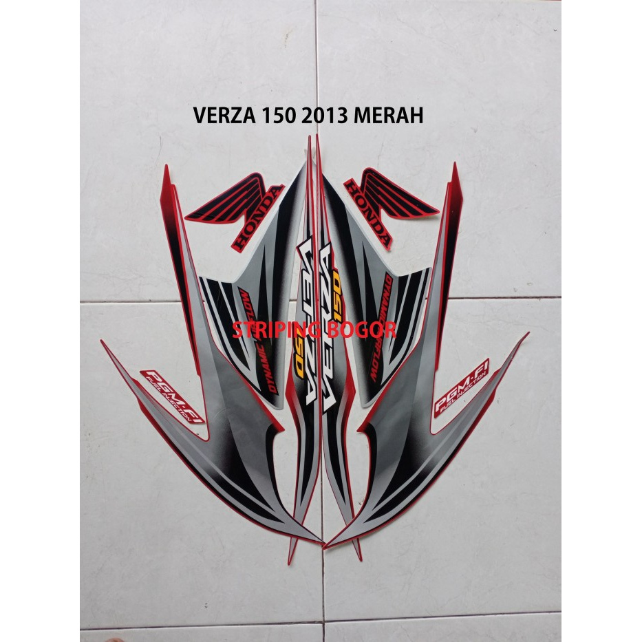 Striping Stiker Motor Honda Verza 150 2013 Merah herosima