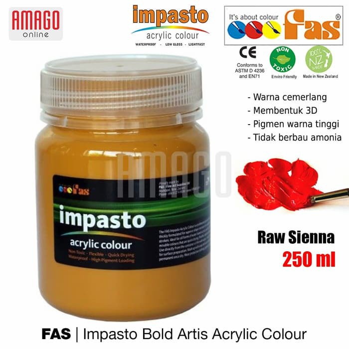 FAS - IMPASTO ACRYLIC PROFESSIONAL PAINT - 250 ml - RAW SIENNA