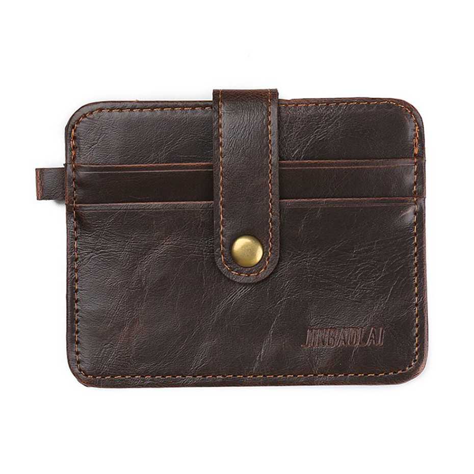 Asli Murah Dompet Kulit Pria Dompet Kulit Sintetis JINBAOLAI Dompet Kecil Kulit dengan Hasp Ring - C031