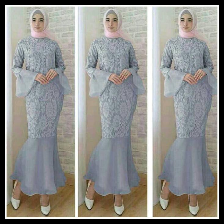 Diskon Maxi Dress Muslim/ Maxy Hijab Pesta Cantik - Mermaid (Vs) - Mocca Qr0682