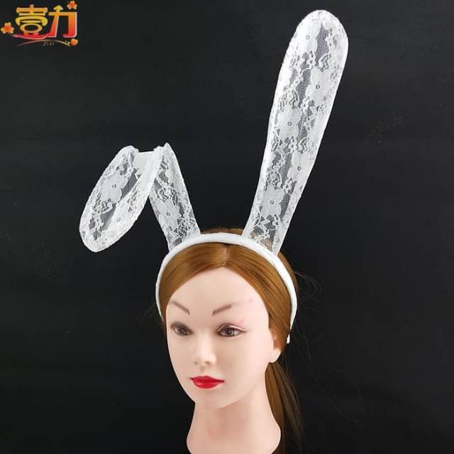 Bando Kuping Bunny Ear Murah Kostum Happy Easter Bando Renda Sexy