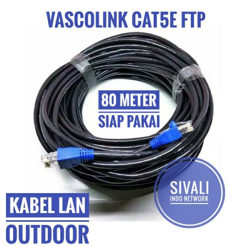 80 METER VASCOLINK KABEL LAN FTP CAT5E  SIAP PAKAI