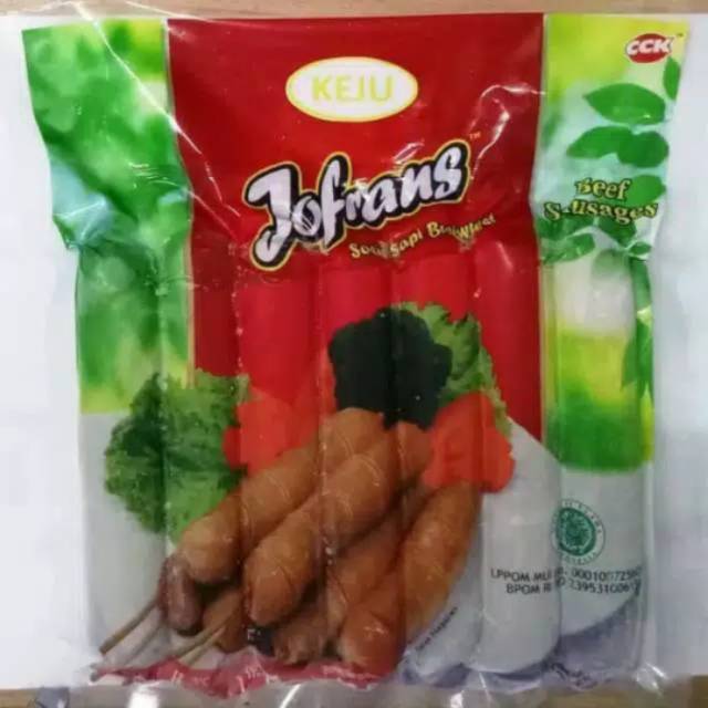 

Jofrans Sosis Sapi rasa keju jumbo isi 7s 500gr