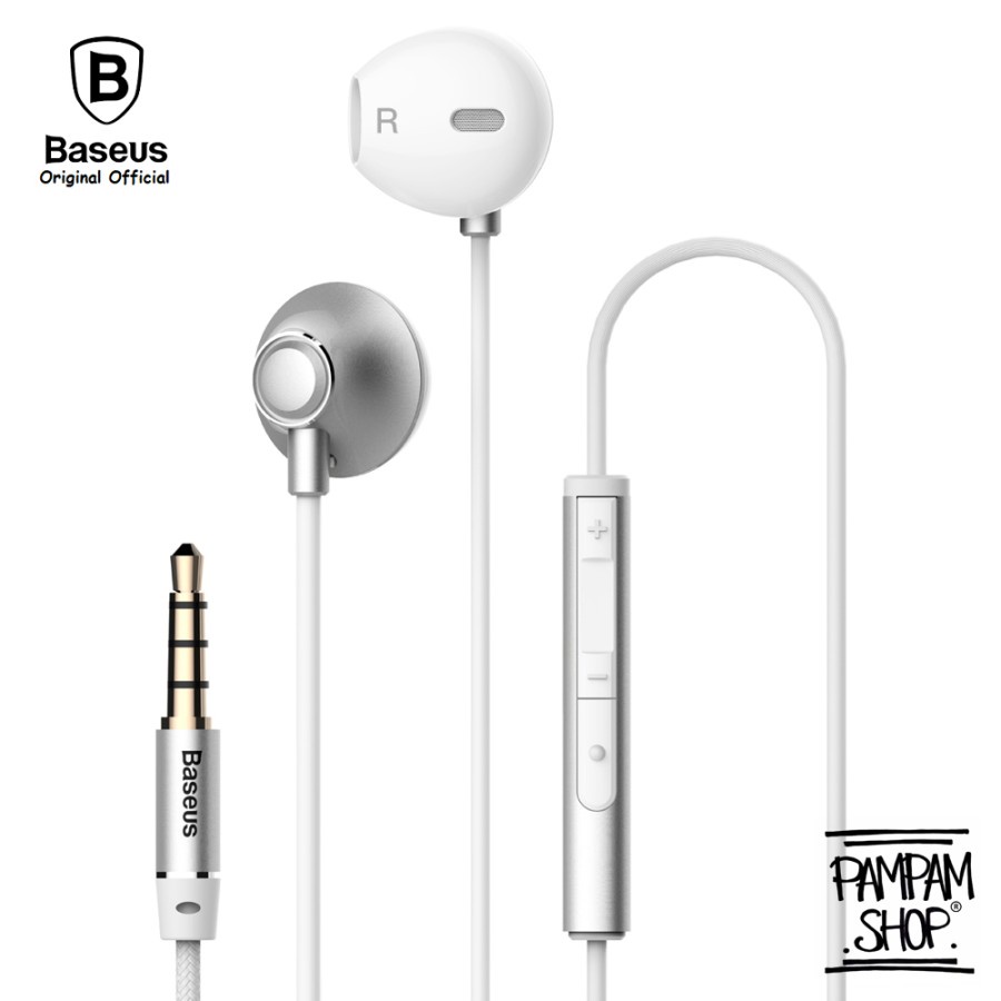 BASEUS ORIGINAL Encok Wired Earphone H06 Headset Hanfsfree 3.5mm Stereo Ori Wired In Ear Headset