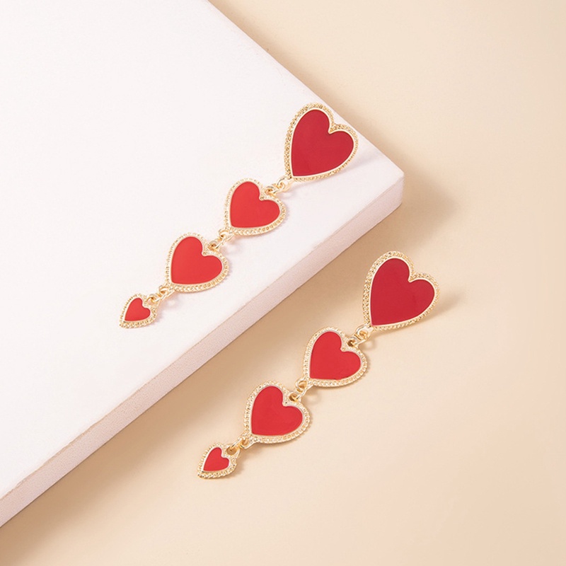 Anting Tusuk Gantung Temperament Bahan Sterling Silver 925 Desain Hati Gaya Korea / Trendy / Unik Untuk Wanita