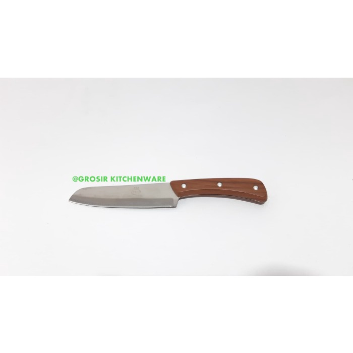 

PROMO Pisau Dapur 5" Stainless Steel Gagang Corak Kayu/ Kitchen Knife Bulat PROMO