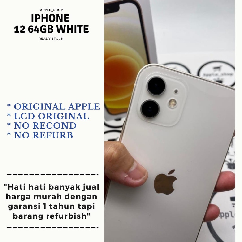 iphone 12 64gb white Lcd Original Mulus Bukan Refurbish / Rekondisi