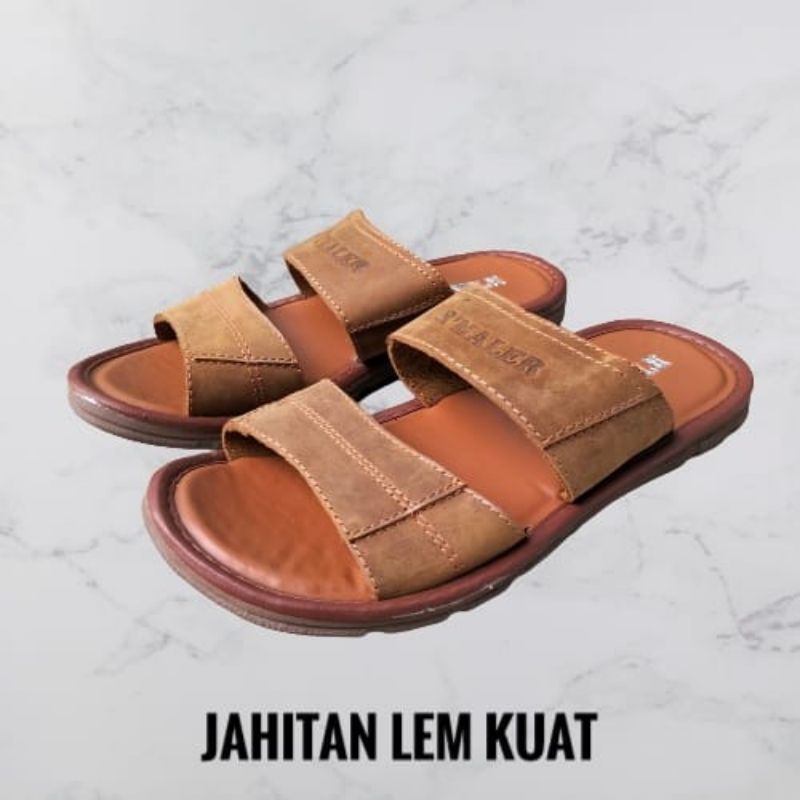 sandal kulit pria/ sandal santai kasual/ sandal ban 2/ sandal slip on