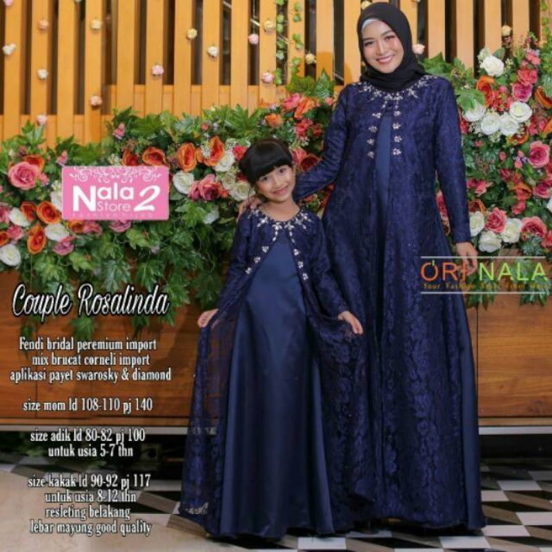 ROSALINDA COUPLE (BISA SERAGAM) / DRESS COUPLE IBU DAN ANAK / GAMIS BROKAT /GAMIS MUSLIM/GAMIS JUMBO