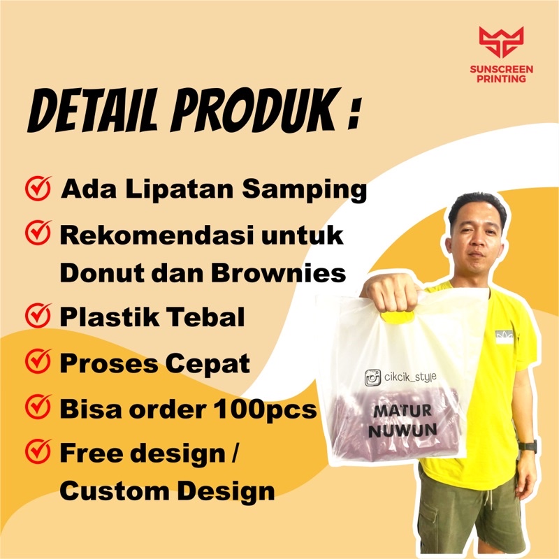 Plastik donat sablon custom HD 25x35 free desain