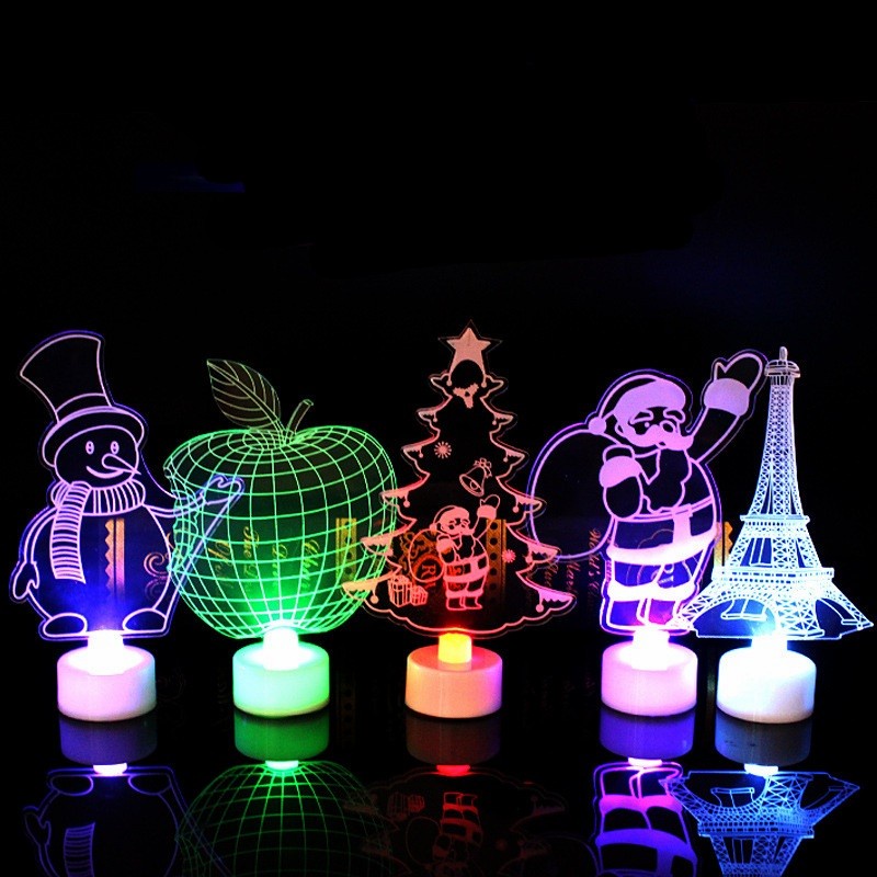 Lampu LED Natal 3D Lampu Tidur Murah Souvenir Natal Dekorasi Kado Gift