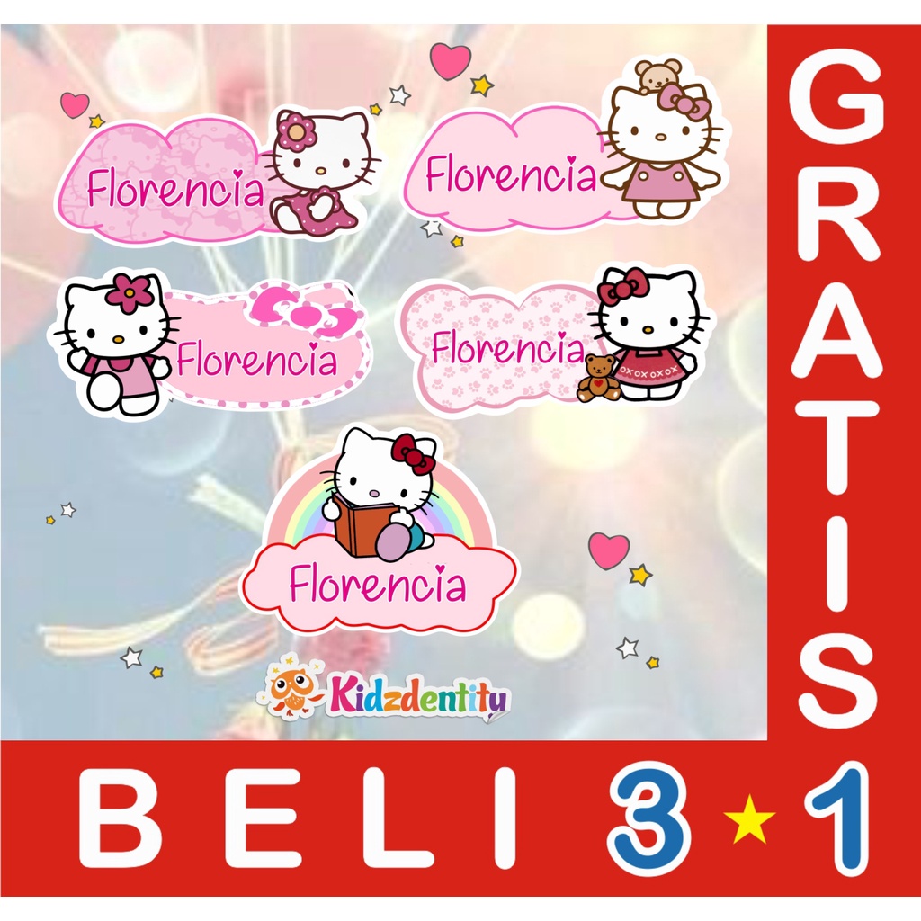 

LABEL NAMA CUTE HELLO KITTY 3