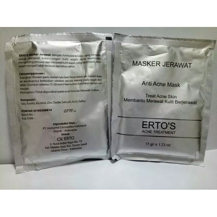 ✨ AKU MURAH ✨ERTOS Anti Acne Mask / Masker Jerawat