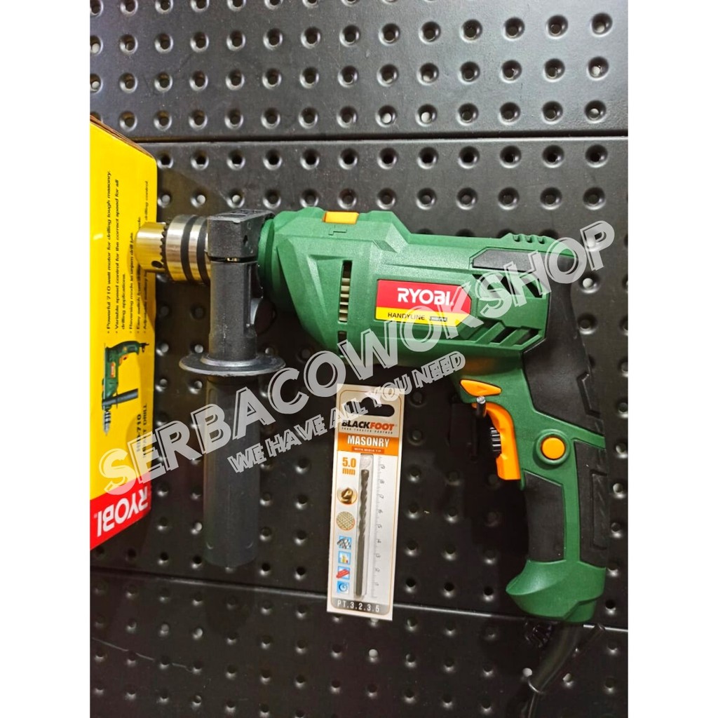 Ryobi Mesin Bor Impact Drill 13 Mm Kyocera HID-710 + Bonus Mata Bor Satuan Termurah Berkualitas