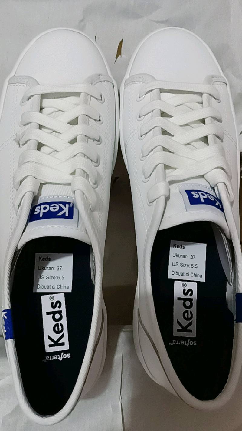 Keds Sepatu Wanita Kickstart Retro Court Leather White - Blue Wh57559