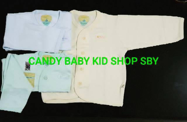 Baju Bayi Ruby Baby Pendek Panjang 3 Warna Muda 3in1 Murah Halus Lembut Atasan SNI M/L