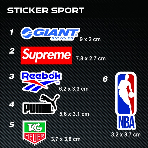 

Sticker Stiker Giant Supreme Reebok Puma TAG Heuer NBA