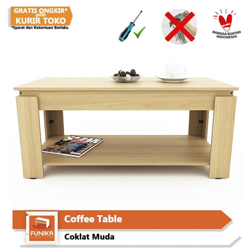 Funika VLCT100 Coffee Table Dengan Rak Di bagian Bawah Funika VLCT100 Coffee Table Dengan Rak Di bagian Bawah