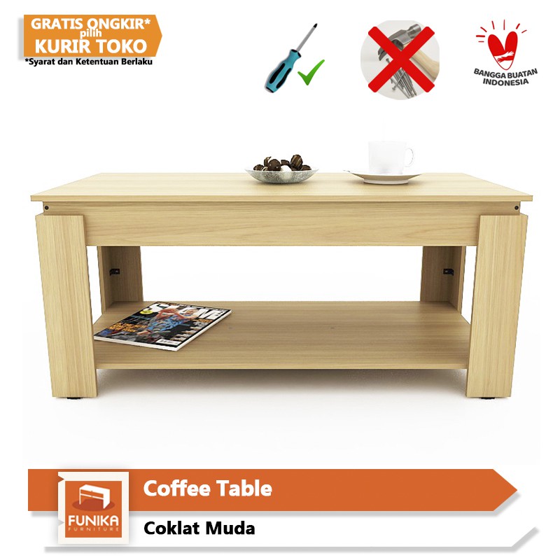 Funika VLCT100 Coffee  Table  Dengan Rak Di bagian Bawah 