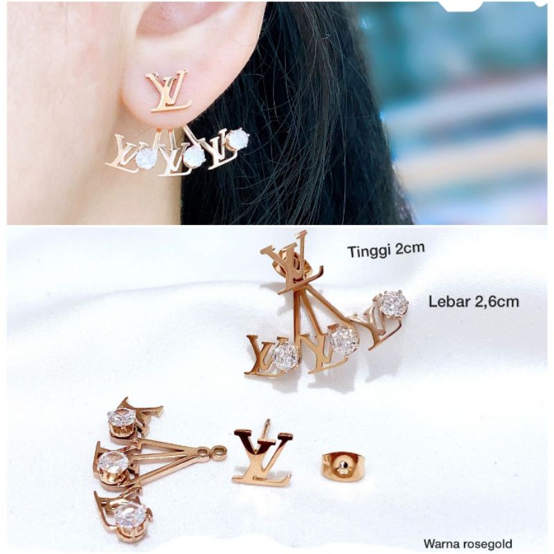 Anting Titanium asli Premium Quality Anti Karat Anti Alergi Anting Stainless steel Ori At2112