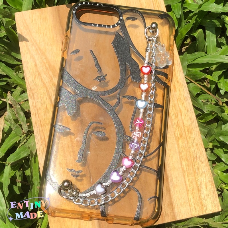Custom Phone Grip Chain Love Beads | Handmade Accessories | Aksesoris HP | Tali Casing | Manik Manik