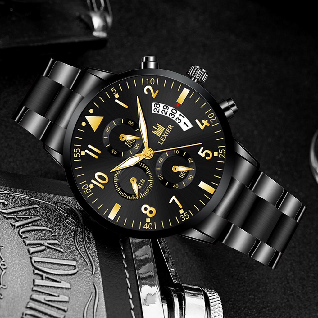 HARGA TERMURAH✅ Jam Tangan Pria Asli Analog Premium Original Lexier Mode Kelas Bisnis Kasual New Model Terbaru Fashion Impor Tahan Air Kalender Date Luminious Bercahaya Stainless Steel Anti Karat Aksesoris Arloji Men Watches Angka Cowok Keren -J32