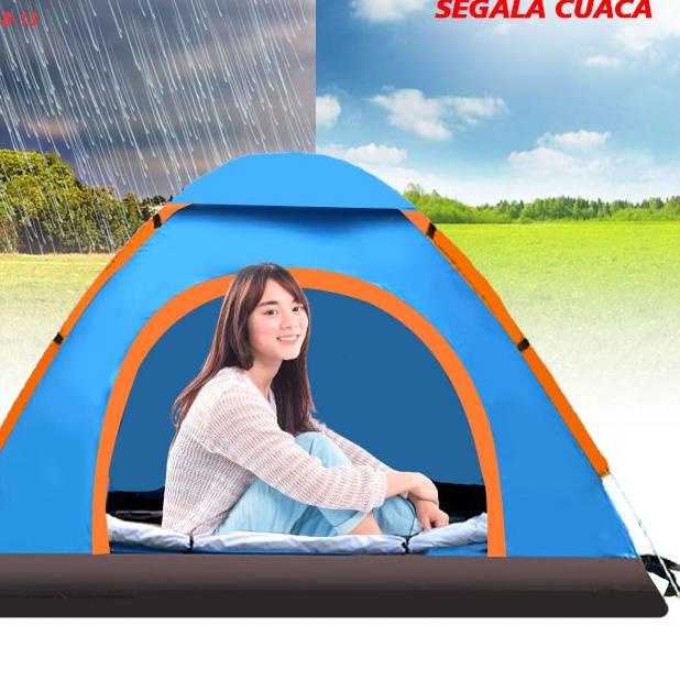 ✪ Tenda Camping Speeds 2mx1.5mx1.1m Luas 3 Orang Tenda Gunung Camo Model Dome 018-13 ☋