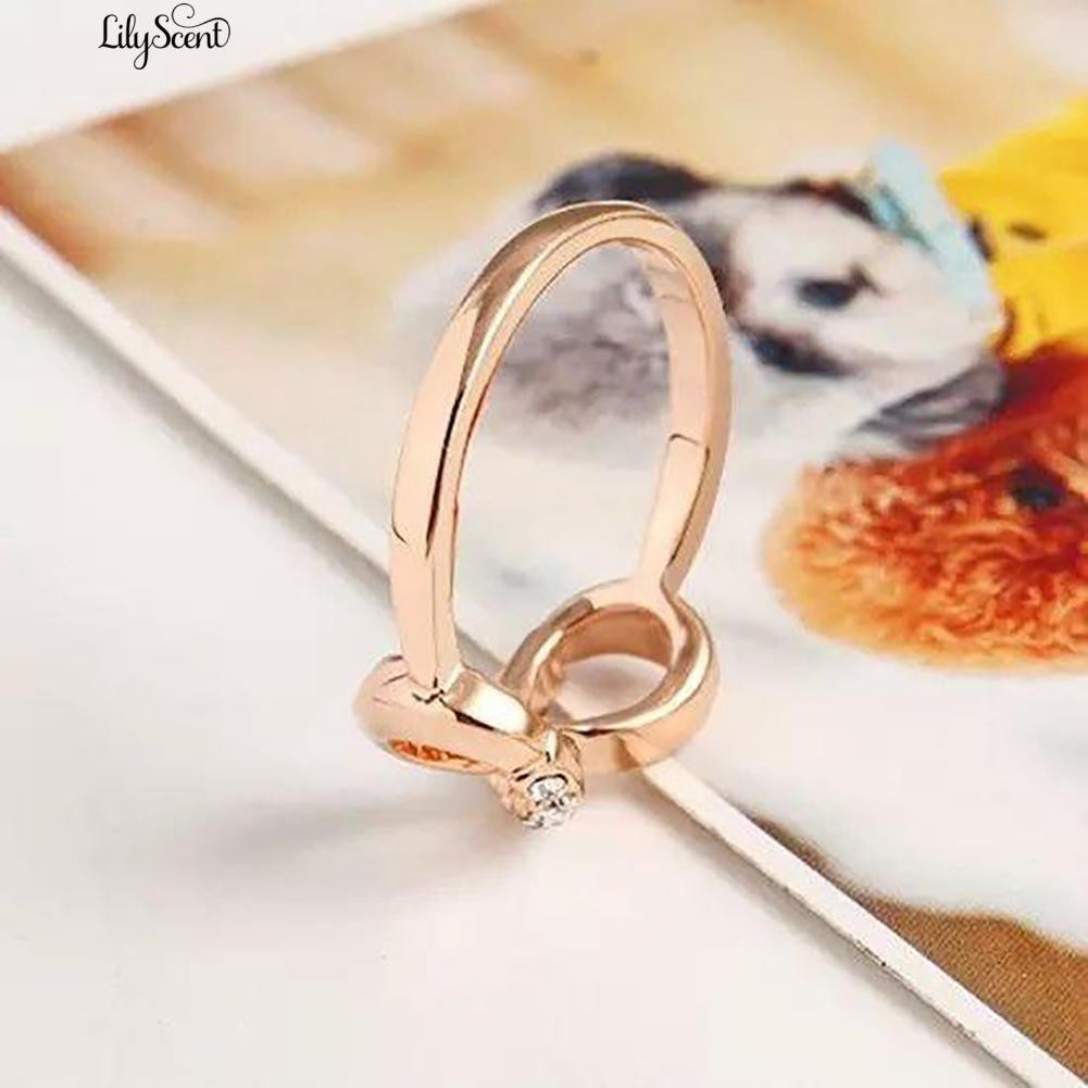 [Bayar Di Tempat]Mewah 8 Infinity Zirkon Hias Cincin Pernikahan Evening Party Wo Finger Jewelry