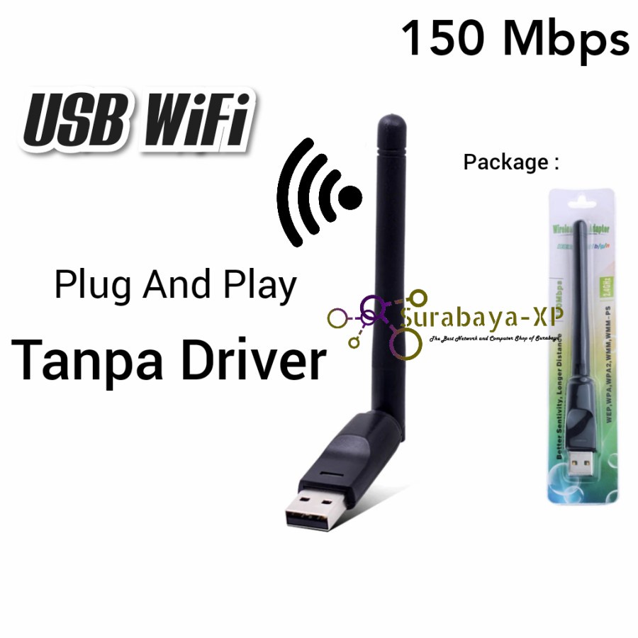 USB Wifi Wireless Mini Dongle Untuk Laptop Komputer PC + Antenna